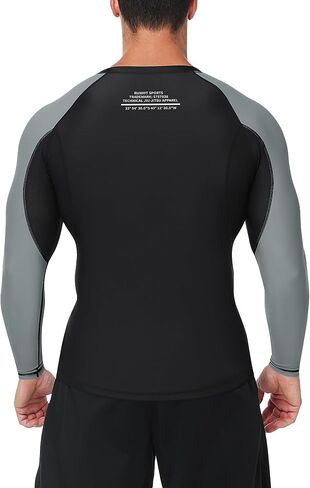 قمصان Runhit الرجالية BJJ Rash Guard Jiu Jitsu قمصان ضغط طويلة الأكمام لـ MMA No GI المصارعة تصارع الطبقة الأساسية الرياضية in Kuwait