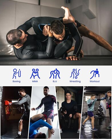 قمصان Runhit الرجالية BJJ Rash Guard Jiu Jitsu قمصان ضغط طويلة الأكمام لـ MMA No GI المصارعة تصارع الطبقة الأساسية الرياضية in Kuwait