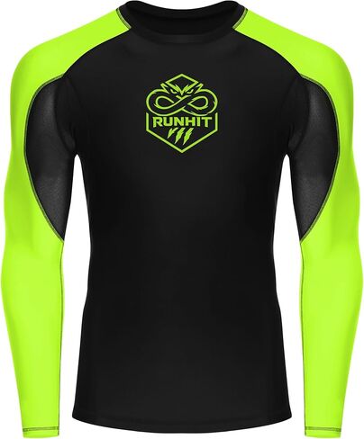 قمصان Runhit الرجالية BJJ Rash Guard Jiu Jitsu قمصان ضغط طويلة الأكمام لـ MMA No GI المصارعة تصارع الطبقة الأساسية الرياضية in Kuwait