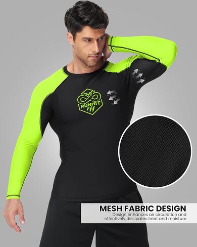 قمصان Runhit الرجالية BJJ Rash Guard Jiu Jitsu قمصان ضغط طويلة الأكمام لـ MMA No GI المصارعة تصارع الطبقة الأساسية الرياضية in Kuwait