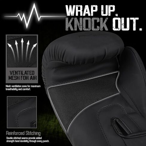 Boxing Gloves Men for Training, Sparring, Kickboxing, Muay Thai, MMA, Heavy Bag & Fitness I Premium Faux Leather, Shock Absorption, Wrist Support for Adults & Youth, Boxing Gloves Women in Saudi Arabia