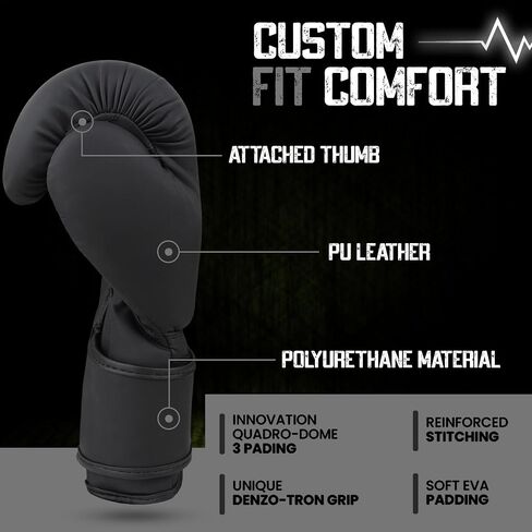 Boxing Gloves Men for Training, Sparring, Kickboxing, Muay Thai, MMA, Heavy Bag & Fitness I Premium Faux Leather, Shock Absorption, Wrist Support for Adults & Youth, Boxing Gloves Women in Saudi Arabia