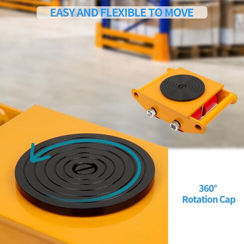 Machinery Mover 6T 13200LB Capacity Machinery Skate 4 Wheels Dolly Skate Roller with 360 Degree Rotation Cap for Warehouse Workshop Factory, Red in Saudi Arabia