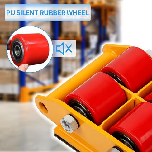 Machinery Mover 6T 13200LB Capacity Machinery Skate 4 Wheels Dolly Skate Roller with 360 Degree Rotation Cap for Warehouse Workshop Factory, Red in Saudi Arabia