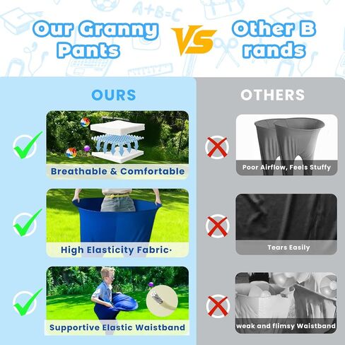 لعبة Granny Pants Outdoor، 4 قطع لعبة Granny Pants Yard للبالغين والأطفال، ألعاب خارجية عملاقة مع 4 سراويل كبيرة الحجم و12 كرة نطاطة، مجموعة ألعاب ميدانية للحفلات العائلية in Saudi Arabia