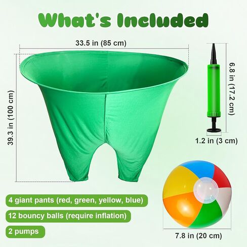 لعبة Granny Pants Outdoor، 4 قطع لعبة Granny Pants Yard للبالغين والأطفال، ألعاب خارجية عملاقة مع 4 سراويل كبيرة الحجم و12 كرة نطاطة، مجموعة ألعاب ميدانية للحفلات العائلية in Saudi Arabia