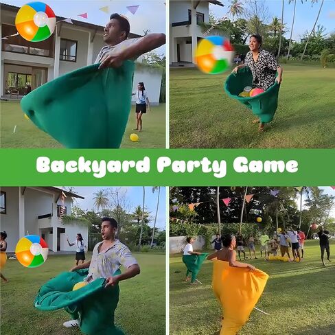 لعبة Granny Pants Outdoor، 4 قطع لعبة Granny Pants Yard للبالغين والأطفال، ألعاب خارجية عملاقة مع 4 سراويل كبيرة الحجم و12 كرة نطاطة، مجموعة ألعاب ميدانية للحفلات العائلية in Saudi Arabia