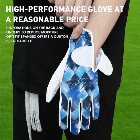 Golf Gloves Men Left Hand Right Handed 1 Pack with USA Flag Ball Marker, Leather Weathersof Grip Soft Golfer Mens Glove in Saudi Arabia