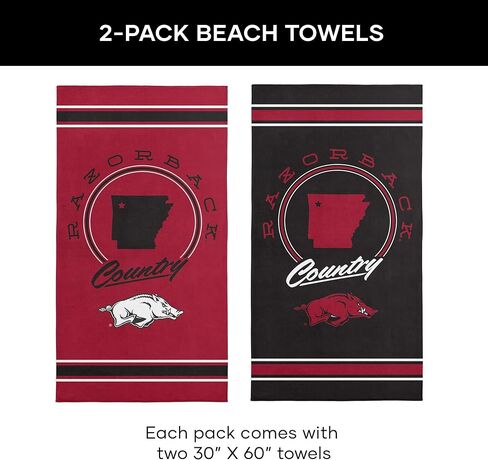 Northwest Arkansas Razorbacks NCAA Homebreak Beach Towel 2 Pack 30 x 60 Inches in Saudi Arabia