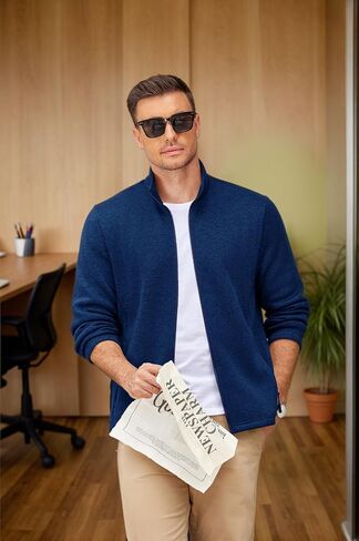 COOFANDY Mens Fleece Jacket Zip Up Lightweight Sweater Jackets Casual Warm with Pockets for Home Office Hiking in Saudi Arabia
