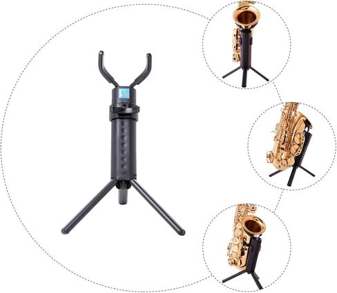 Foldable Alto Saxophone Stand Portable Sax Holder with Stable Tabletop Bracket for Home Storage and Music Classroom Display Black in Saudi Arabia