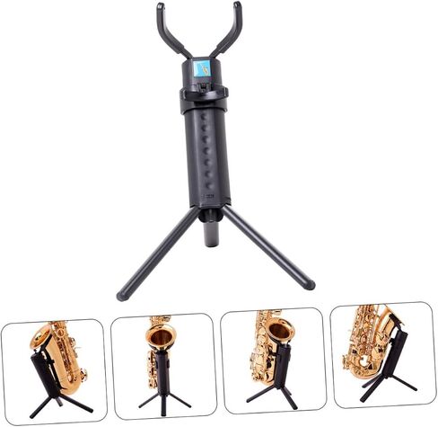 Foldable Alto Saxophone Stand Portable Sax Holder with Stable Tabletop Bracket for Home Storage and Music Classroom Display Black in Saudi Arabia
