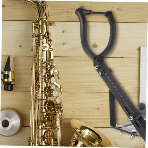 BESPORTBLE Alto Saxophone Holder Wall Mount Stand with Sponge Cushion for Scratch Protection Space-saving Design Suitable for Home Storage and Exhibition Display Black in Saudi Arabia