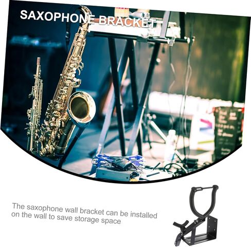 BESPORTBLE Alto Saxophone Holder Wall Mount Stand with Sponge Cushion for Scratch Protection Space-saving Design Suitable for Home Storage and Exhibition Display Black in Saudi Arabia