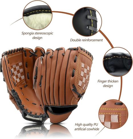 Baseball Glove,Baseball Softball Mitt,Ergonomic Design - Comfortable and Durable Mitt for Kids Youth Adults Training and Beginner in Saudi Arabia