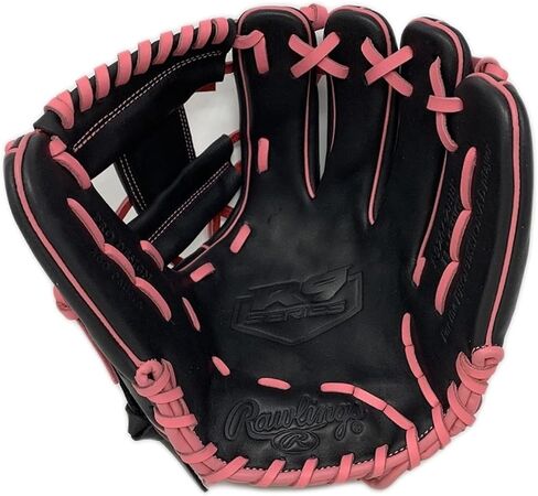 قفاز البيسبول Rawlings R9 مقاس 11.5 بوصة I Web أسود وردي اللون لليد اليمنى in Saudi Arabia