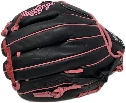 قفاز البيسبول Rawlings R9 مقاس 11.5 بوصة I Web أسود وردي اللون لليد اليمنى in Saudi Arabia