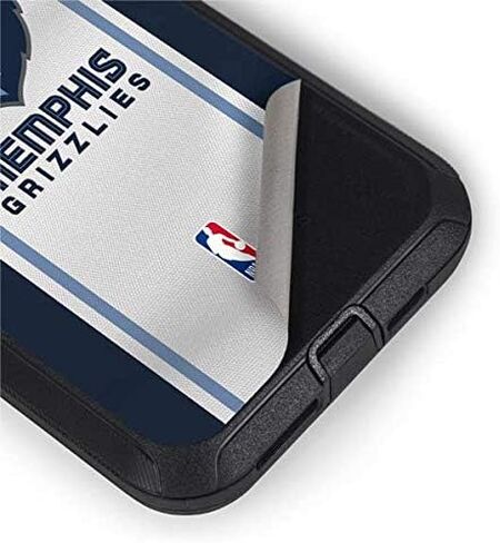 ملصق Skinit متوافق مع حافظة OtterBox Defender iPhone 11 - تصميم جيرسي منزلي مرخص رسميًا من NBA Memphis Grizzlies in Saudi Arabia