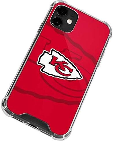 Skinit Clear Phone Case Compatible with iPhone 12 - Officially Licensed NFL Kansas City Chiefs Double Vision Design in Saudi Arabia