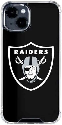 حافظة هاتف Skinit الشفافة متوافقة مع iPhone 14 - تصميم شعار كبير مرخص رسميًا من NFL Las Vegas Raiders in Saudi Arabia
