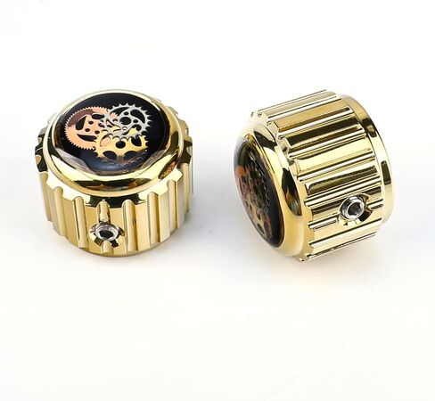 2Pcs Aluminum Alloy Electric Bass Guitar Knobs 6.1mm（15/64"） Potentiometer Shaft Flat Top Speed Control Metal Volume Tone Knobs for Electric Bass Guitar Replacement Parts (Gold -Gear Top) in Saudi Arabia