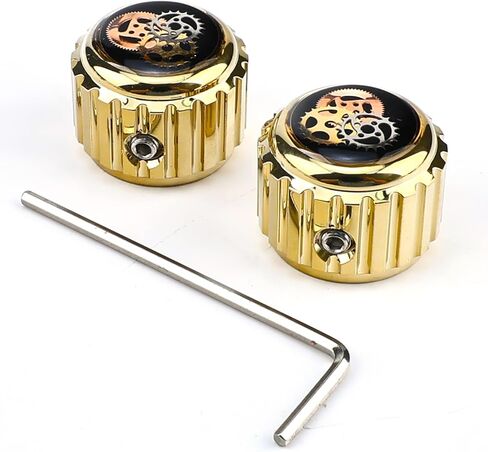 2Pcs Aluminum Alloy Electric Bass Guitar Knobs 6.1mm（15/64"） Potentiometer Shaft Flat Top Speed Control Metal Volume Tone Knobs for Electric Bass Guitar Replacement Parts (Gold -Gear Top) in Saudi Arabia