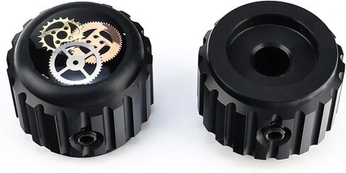 2Pcs Aluminum Alloy Electric Bass Guitar Knobs 6.5mm（1/4"） Potentiometer Shaft Flat Top Speed Control Metal Volume Tone Knobs for Electric Bass Guitar Replacement Parts (Black -Gear Top) in Saudi Arabia