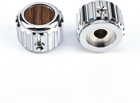 2Pcs Aluminum Alloy Electric Bass Guitar Knobs 6.1mm（15/64"） Potentiometer Shaft Flat Top Speed Control Metal Volume Tone Knobs for Electric Bass Guitar Replacement(Gold -Wood Grain Top) in Saudi Arabia