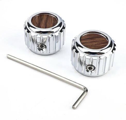 2Pcs Aluminum Alloy Electric Bass Guitar Knobs 6.1mm（15/64"） Potentiometer Shaft Flat Top Speed Control Metal Volume Tone Knobs for Electric Bass Guitar Replacement(Gold -Wood Grain Top) in Saudi Arabia
