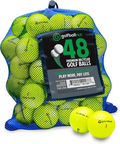 تستخدم ومعاد تدويرها من أجل Taylormade TP5 Mint 5A (أصفر وأبيض) (24 و48) تتضمن حقيبة شبكية لكرات الجولف in Kuwait