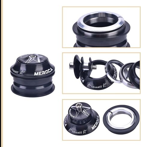Headset Set 44mm Aluminium Alloy Bearing Headset Mountain Road Tube Accessories(Black) in Saudi Arabia