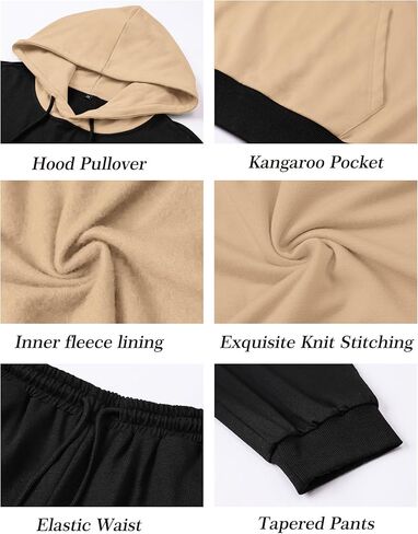 بدلة رياضية بقلنسوة للرجال من Babioboa مكونة من قطعتين من الصوف بدلة رياضية للركض مع قلنسوة ومجموعة بنطال رياضي in Kuwait