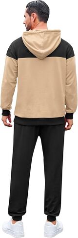 بدلة رياضية بقلنسوة للرجال من Babioboa مكونة من قطعتين من الصوف بدلة رياضية للركض مع قلنسوة ومجموعة بنطال رياضي in Kuwait