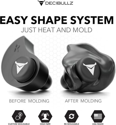 Decibullz Custom Molded Earplugs Master Case Pack (20 Pairs) Bulk Ear Plugs Individually Wrapped 31 dB Highest NRR  Hearing Protection for Shooting Travel Work Concerts - Multipack (Black) in Kuwait