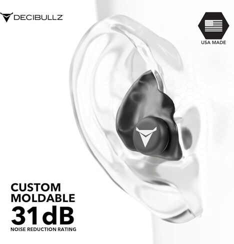 Decibullz Custom Molded Earplugs Master Case Pack (20 Pairs) Bulk Ear Plugs Individually Wrapped 31 dB Highest NRR  Hearing Protection for Shooting Travel Work Concerts - Multipack (Black) in Kuwait