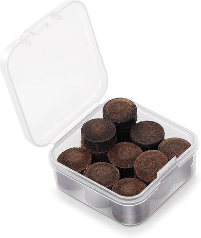 20 Pcs Billiard Pool Cue Tips Replacement Kit with Storage Box, Leather Pool Stick Tips for Billiard Cues, Snooker Pool Cues Accessories (Dark Brown) in Saudi Arabia