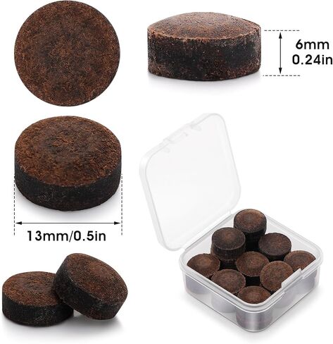 20 Pcs Billiard Pool Cue Tips Replacement Kit with Storage Box, Leather Pool Stick Tips for Billiard Cues, Snooker Pool Cues Accessories (Dark Brown) in Saudi Arabia