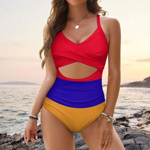 One-Piece Swimsuit Bermuda Flag Adjustable Strap Swimwear Beachwear Summer Beach Bathing Suits for Womens in Saudi Arabia
