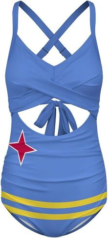 One-Piece Swimsuit Bermuda Flag Adjustable Strap Swimwear Beachwear Summer Beach Bathing Suits for Womens in Saudi Arabia