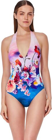 Gottex Halter One Piece Swimwear - Front & Back Lining, Adjustable Halter Tie Straps, Built-in Soft Cups in Saudi Arabia