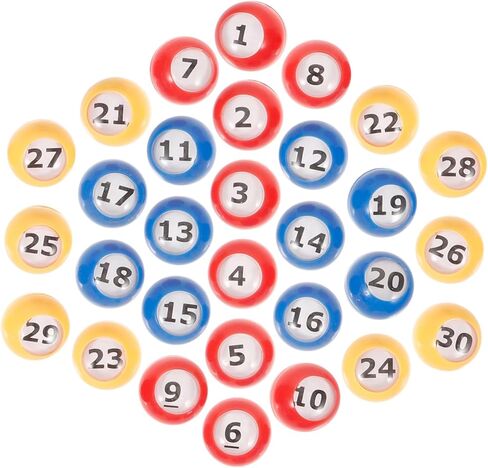 30 قطعة من كرات البنغو البلاستيكية لألعاب اليانصيب أرقام لألعاب الحفلات ورسم السحب in Kuwait