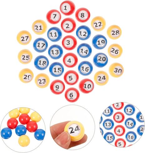 30 قطعة من كرات البنغو البلاستيكية لألعاب اليانصيب أرقام لألعاب الحفلات ورسم السحب in Kuwait