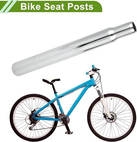 Universal 27.2x250mm Silver Tone Bike Seat Posts Durable Bike Saddle Post Seat Tube Steel 1 Pc in Saudi Arabia