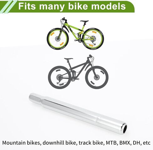 Universal 27.2x250mm Silver Tone Bike Seat Posts Durable Bike Saddle Post Seat Tube Steel 1 Pc in Saudi Arabia