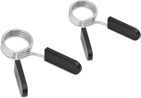 2Pcs Black 2 Inch Barbell Clamps, Stainless Steel Spring Collar Clips Weight Bar Clamps Dumbbell Barbell Handle Locking Clip for Weightlifting Strength Gym Fitness Training Accessories, Collars in Saudi Arabia