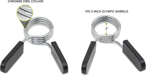 2Pcs Black 2 Inch Barbell Clamps, Stainless Steel Spring Collar Clips Weight Bar Clamps Dumbbell Barbell Handle Locking Clip for Weightlifting Strength Gym Fitness Training Accessories, Collars in Saudi Arabia