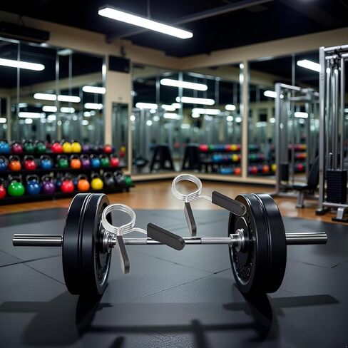 2Pcs Black 2 Inch Barbell Clamps, Stainless Steel Spring Collar Clips Weight Bar Clamps Dumbbell Barbell Handle Locking Clip for Weightlifting Strength Gym Fitness Training Accessories, Collars in Saudi Arabia