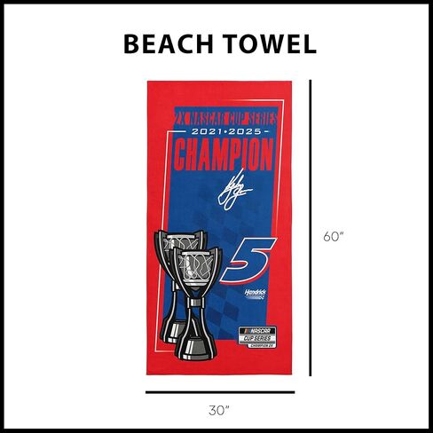 NASCAR 2025 Cup Series Champion Kyle Larson Beach Towel 30 x 60 inches in Saudi Arabia