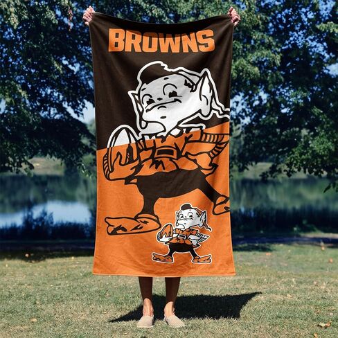 منشفة الشاطئ من الألياف الدقيقة من Northwest NFL Cleveland Browns، مقاس 76.2 × 60 بوصة - سريعة الجفاف، مقاومة للرمل، خفيفة الوزن، عالية الامتصاص، تصميم قاطع in Saudi Arabia
