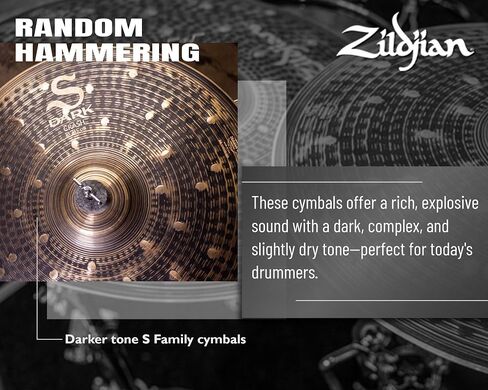 Zildjian SD4680 S Family Dark Cymbal Pack Bundle with Cymbal Bag, Drumsticks, and Austin Bazaar Polishing Cloth in Saudi Arabia